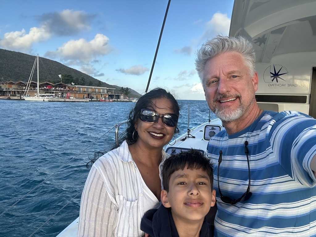 Jason Keel and family in the British Virgin Islands