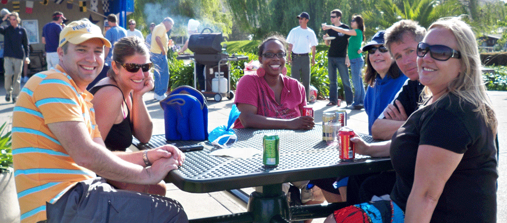 Modern Sailing members enjoying an after sail BBQ