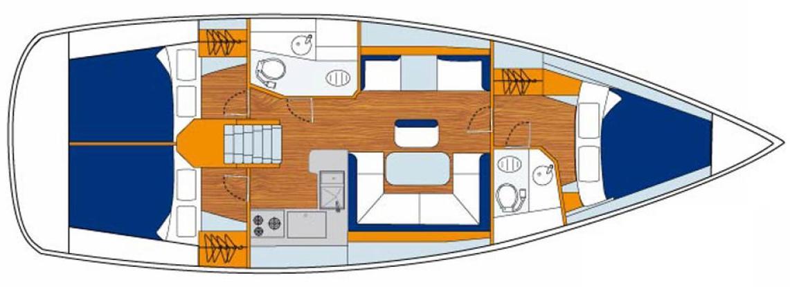 Sunsail 41-foot Monohull Interior