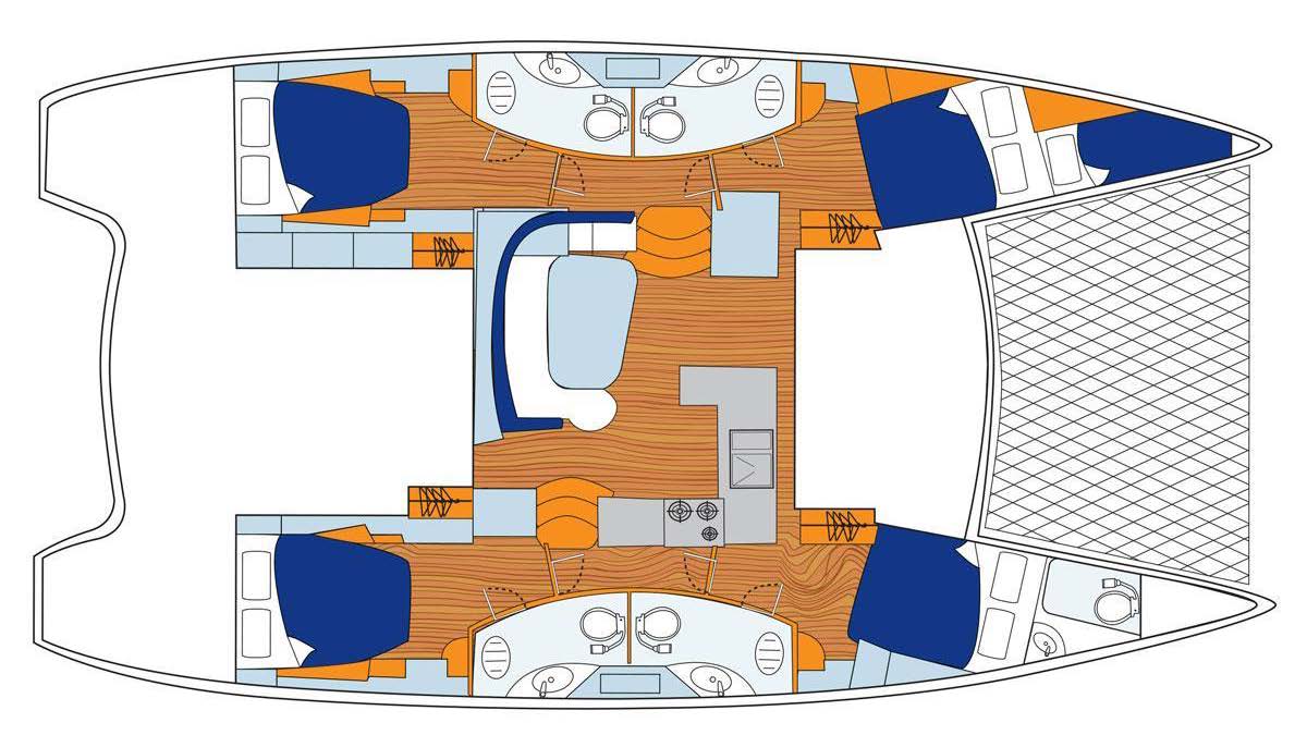 Sunsail 454 Catamaran Interior