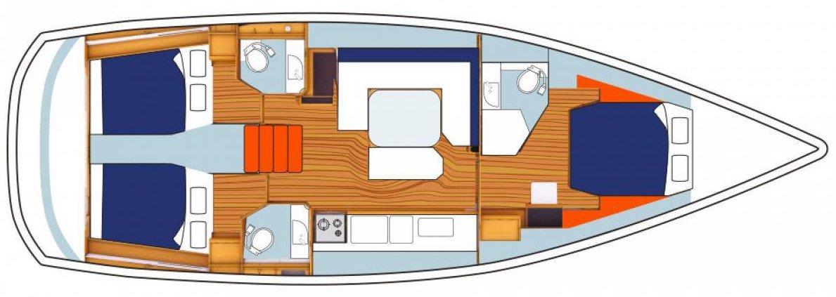 Sunsail 47-foot Monohull Interior