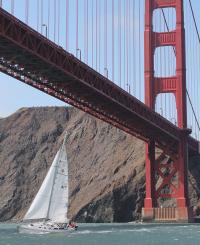 Charter a sailboat and sail under the Golden Gate Bridge
